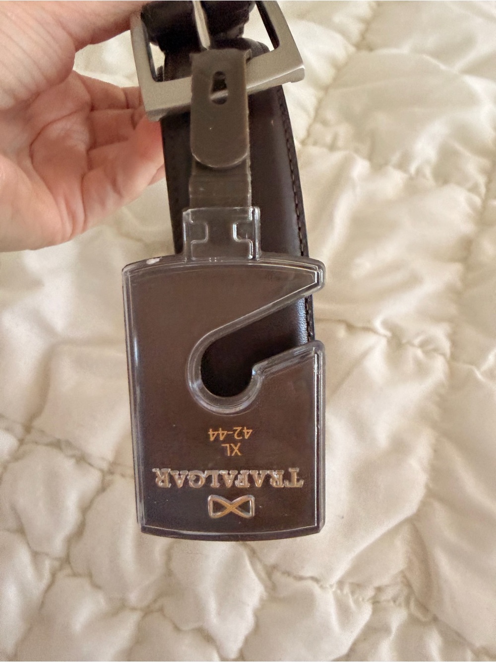 Trafalgar Dark Brown Leather Men's Belt with Silver Buckle